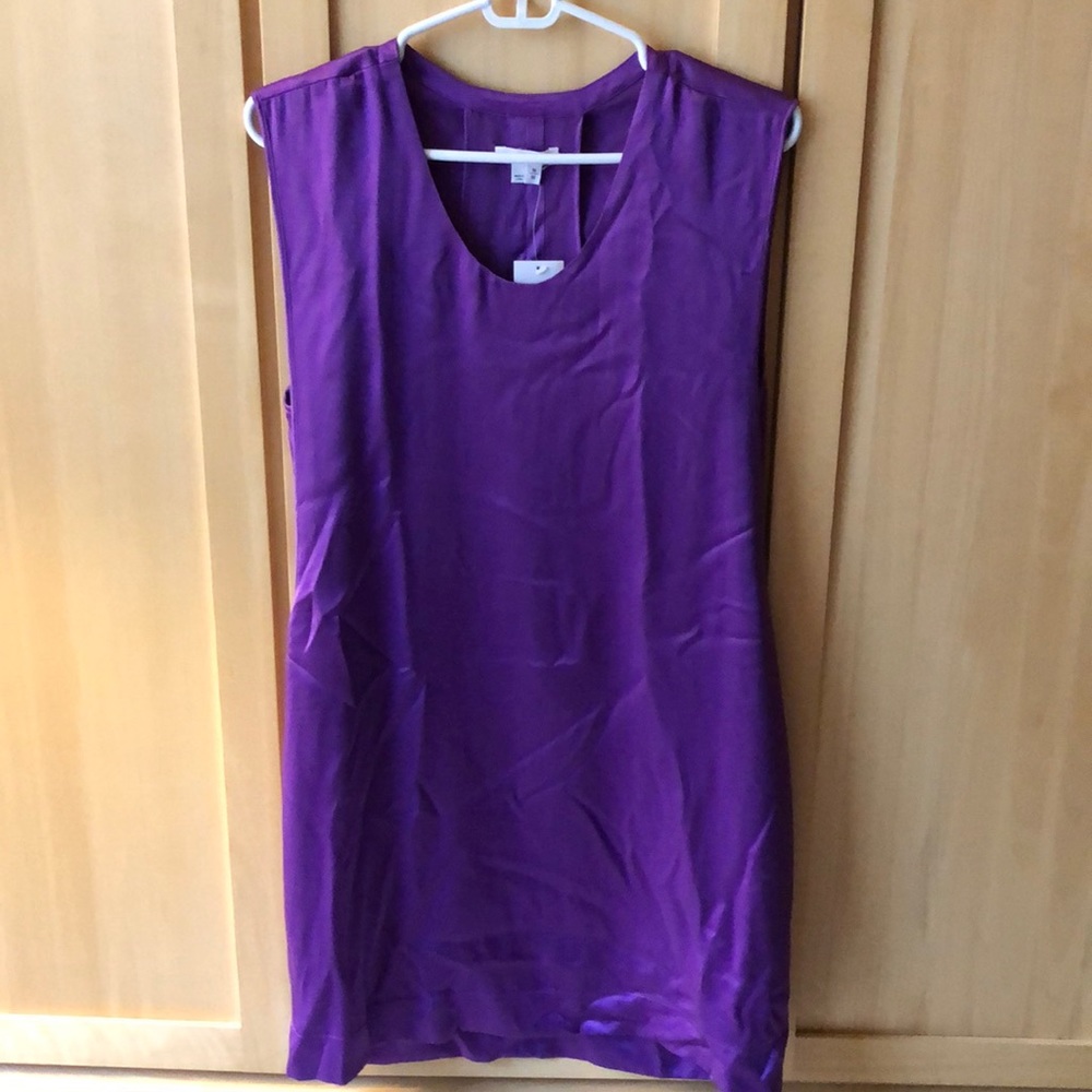 Helmut Lang Amethyst Silk Cocktail Dress